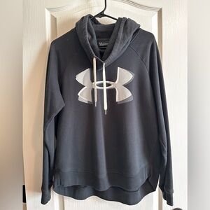 Under Armour Women’s Black a& White Logo Cowl Neck Hoodie  Size Large